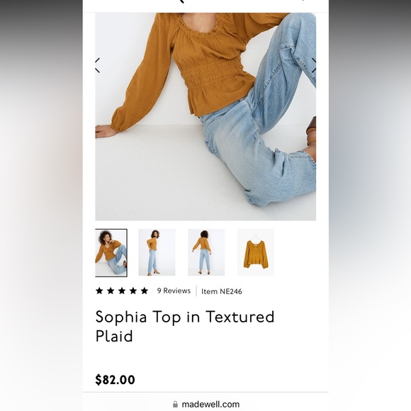 Madewell Sophia Top in Textured Plaid - Picture 4 of 4